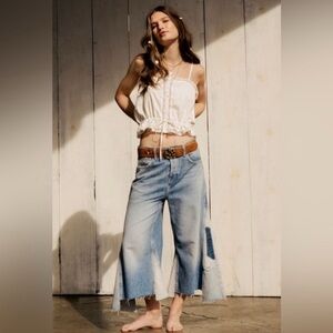 We The Free Ripple Wide Leg Crop Jeans, NWT $148, Size 25